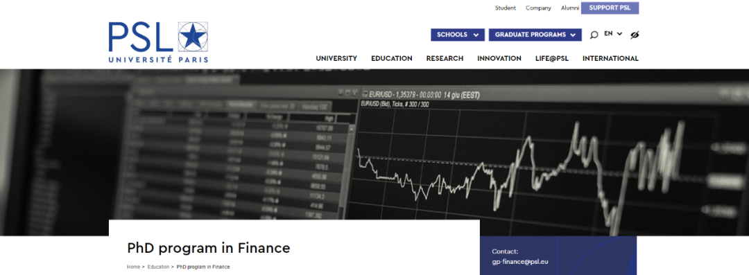 PSL巴黎文理研究大学四年制PhD硕博项目:金融学 Finance PSL巴黎文理研究大学四年制PhD硕博项目:金融学 Finance