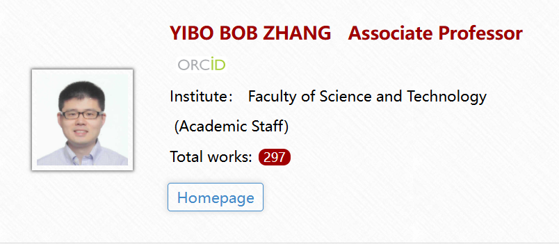 澳门大学全奖博士项目(Bob Zhang教授) 澳门大学全奖博士项目(Bob Zhang教授)