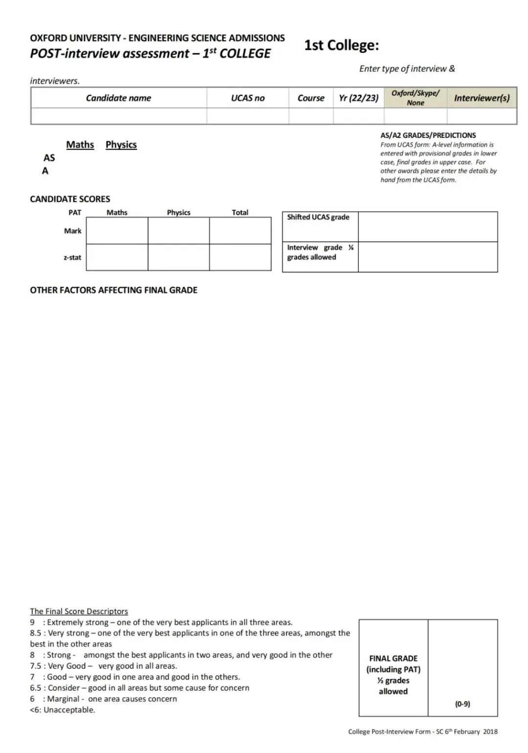 面试季来临 | 牛剑面试官都是怎么给你打分的？