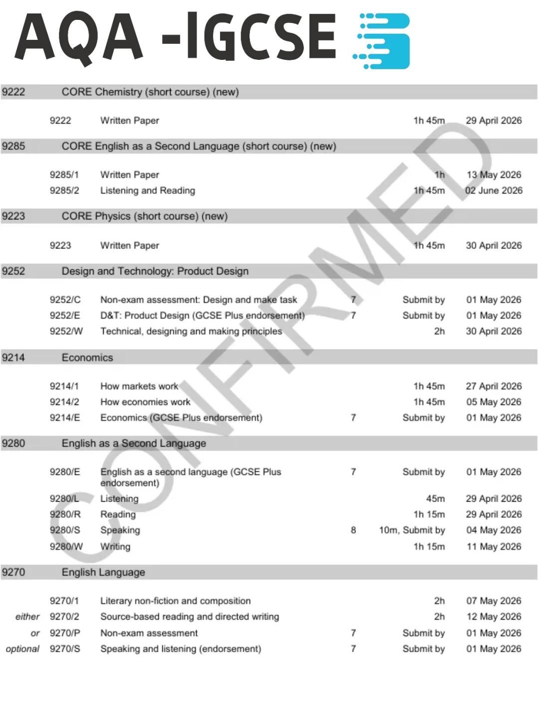 2026ALevel/IG夏季大考时间官宣，提前至4月开考！