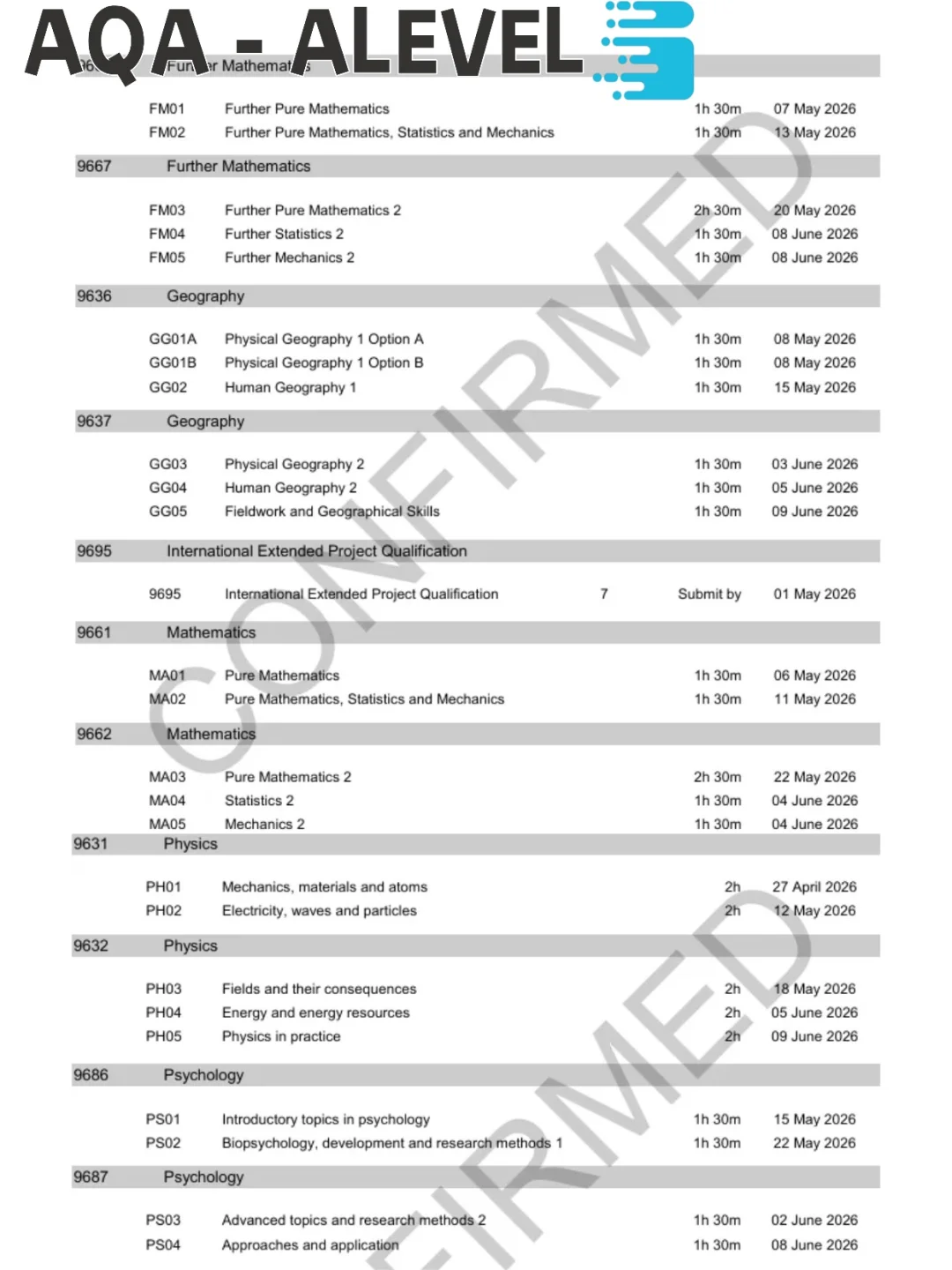 2026ALevel/IG夏季大考时间官宣，提前至4月开考！