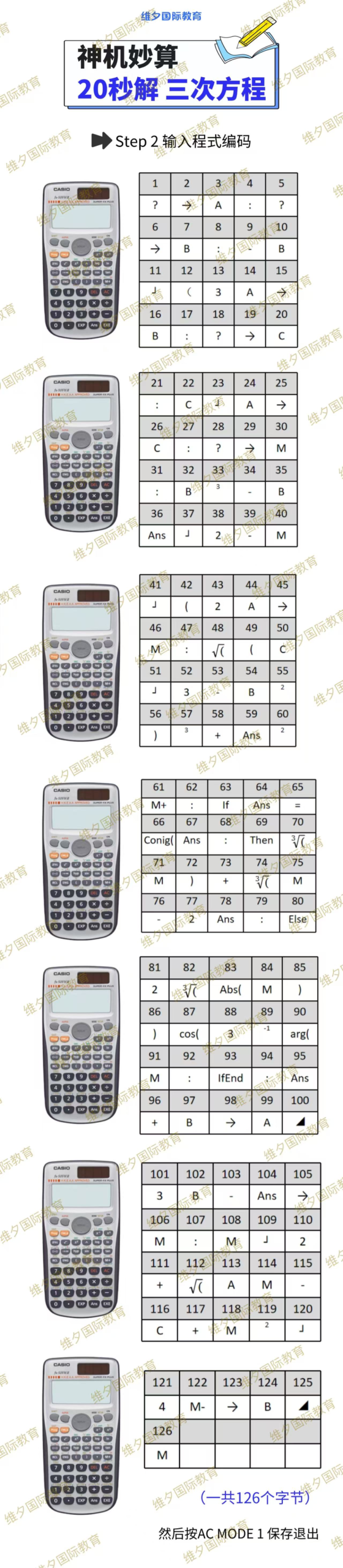 DSE计算器（卡西欧fx-50FH），教你 20秒解——三次方程！