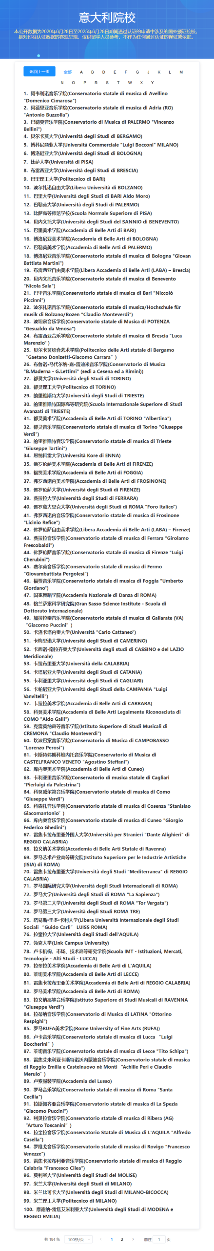 不是所有意大利的设计专业都能进行学位认证