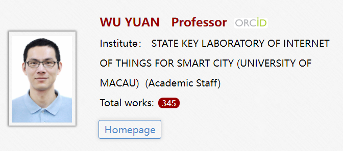 【全奖博士】澳门大学顶尖PhD导师招生(WU YUAN教授) 【全奖博士】澳门大学顶尖PhD导师招生(WU YUAN教授)