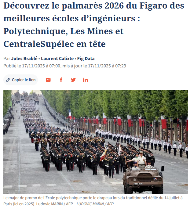 最新!2026年《费加罗报》工程师学院两大榜单发布!这所学校平均年薪53,100欧! 最新!2026年《费加罗报》工程师学院两大榜单发布!这所学校平均年薪53,100欧!