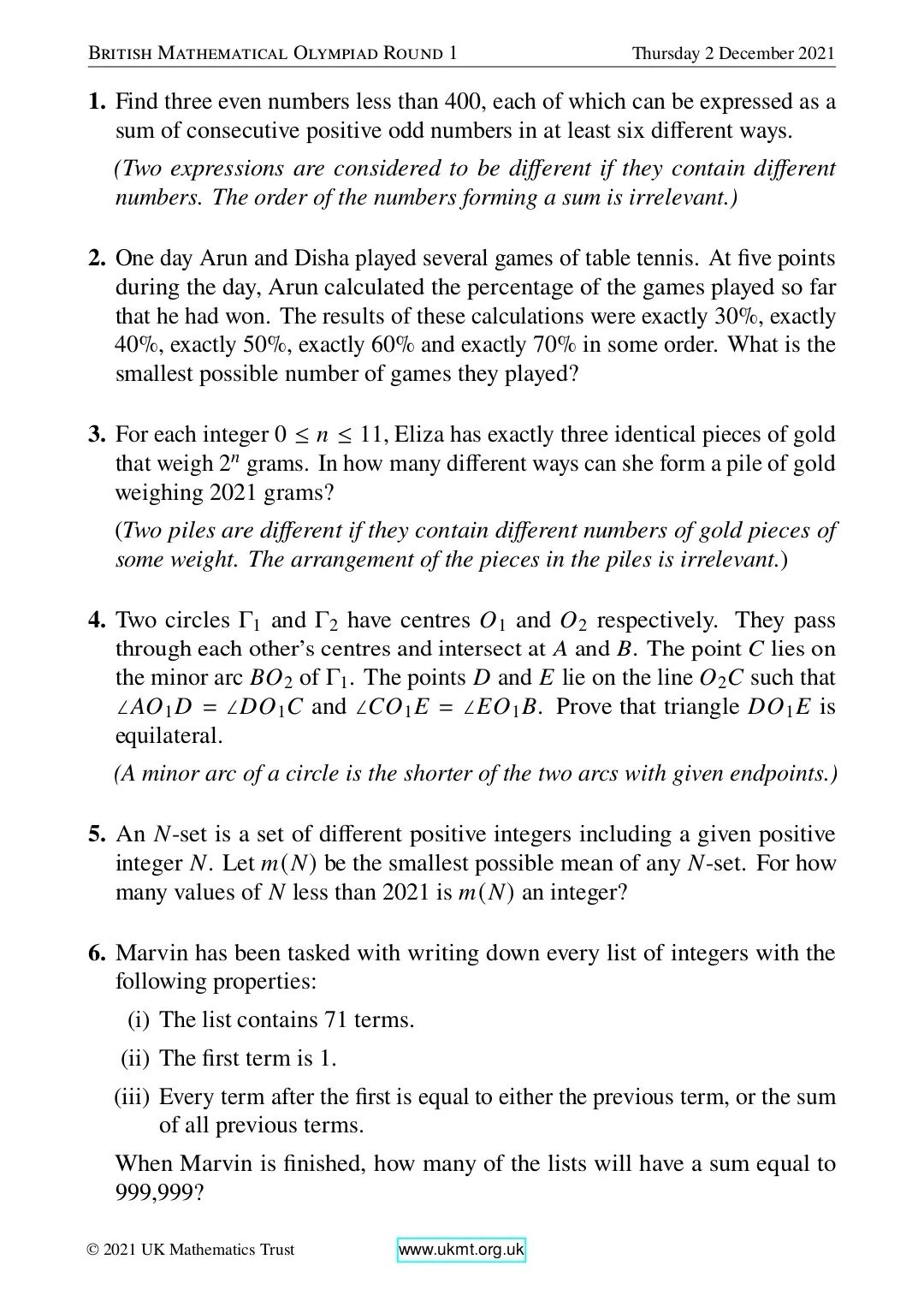 2025年英国奥数竞赛真题及答案出炉 2025年英国奥数竞赛真题及答案出炉