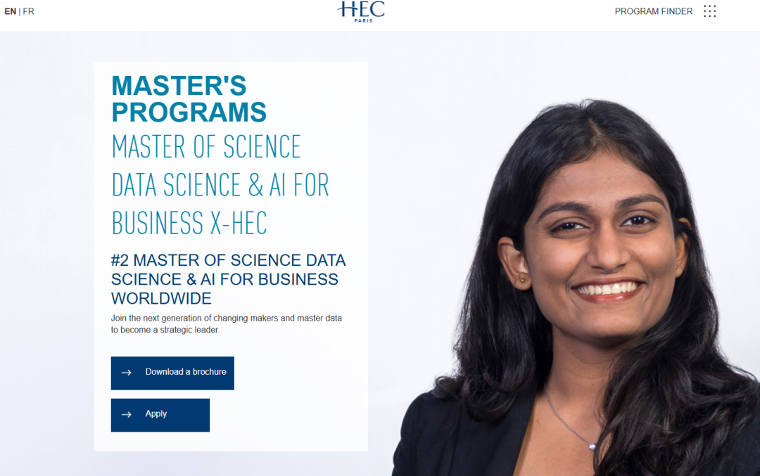 HEC Paris高商2年制英授硕士：商业数据科学与人工智能-X联合开设