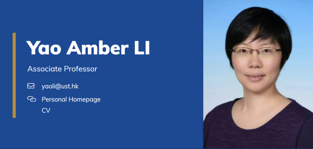 香港科技大学经济学系顶尖PhD导师招生（Yao Amber Li教授）