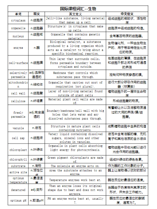 期中考试前一定要掌握这些IG数学物理生物经济学科词汇合集