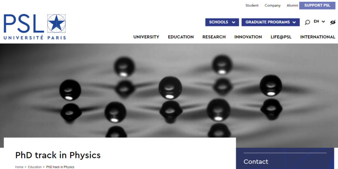 PSL巴黎文理研究大学五年制硕博PhD Track:物理学 Physics PSL巴黎文理研究大学五年制硕博PhD Track:物理学 Physics