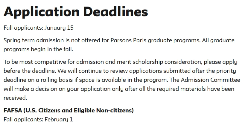 26fall申请季 | Parsons Paris 帕森斯巴黎学院时尚设计专业网申时间公布! 26fall申请季 | Parsons Paris 帕森斯巴黎学院时尚设计专业网申时间公布!