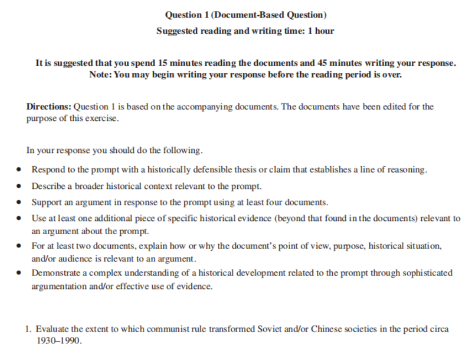 AP世界史各章节重点 AP世界史各章节重点
