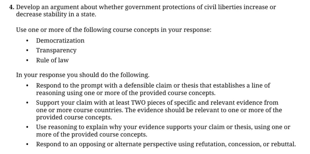 AP比较政府与政治各章节重点