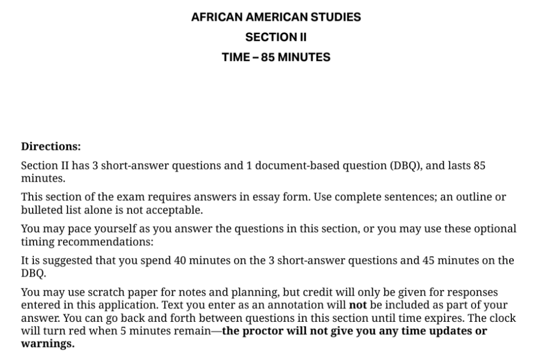 AP African American Studies 各章节重点