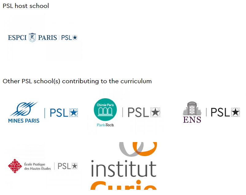 PSL巴黎文理研究大学五年制硕博PhD track:生命科学 Life sciences PSL巴黎文理研究大学五年制硕博PhD track:生命科学 Life sciences