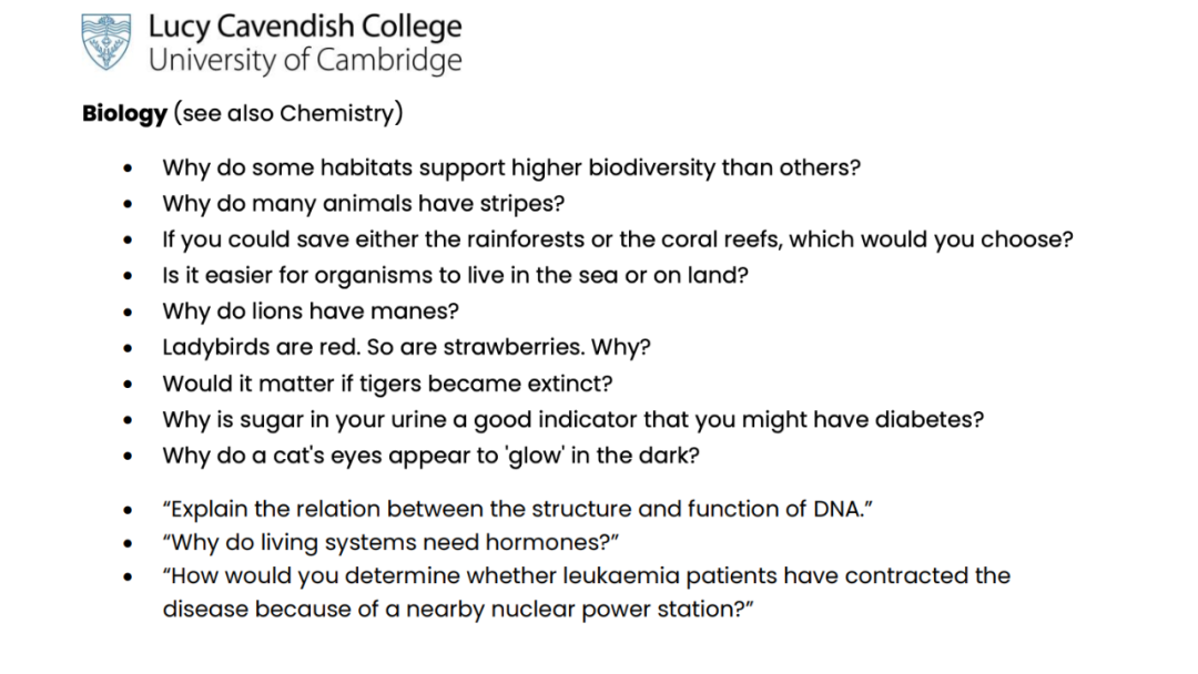 牛剑生物化学面试全解析:真实题目 + 答题策略 + 学长老师经验分享 牛剑生物化学面试全解析:真实题目 + 答题策略 + 学长老师经验分享