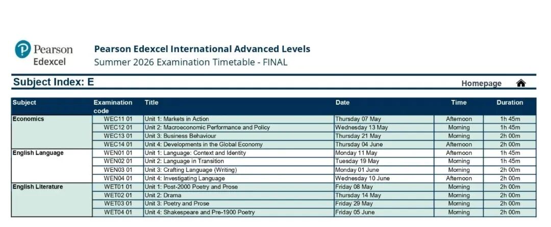终于!CIE正式公布2026夏季A-level&IG大考时间表,开考时间提前!至此三大国际考局已集齐! 终于!CIE正式公布2026夏季A-level&IG大考时间表,开考时间提前!至此三大国际考局已集齐!