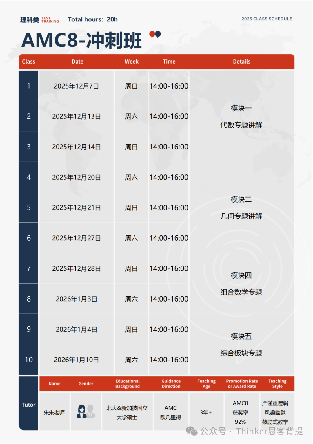 AMC8考试时间恢复！2026.1.23 17:00（周五）AMC8冲刺班11月15日开课~培训报名中