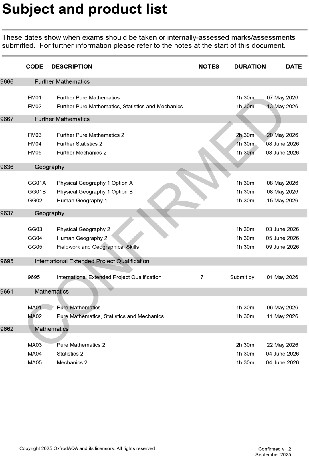 更新！2025年夏季IG&Alevel大考时间表全部出来了！