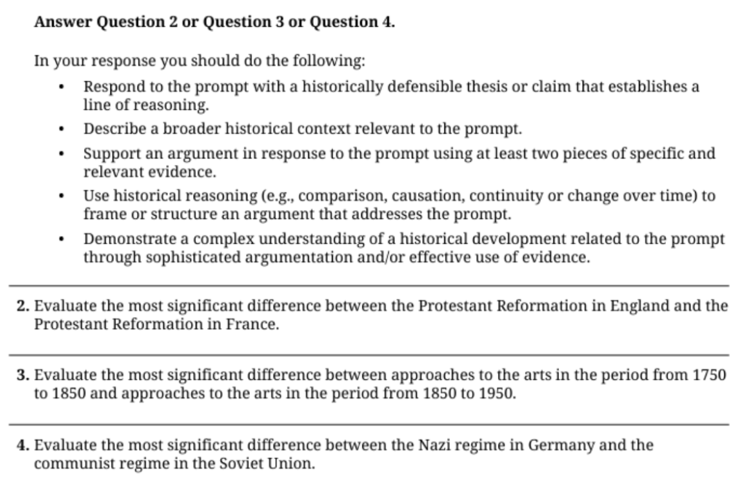 AP European History 各章节重点 AP European History 各章节重点
