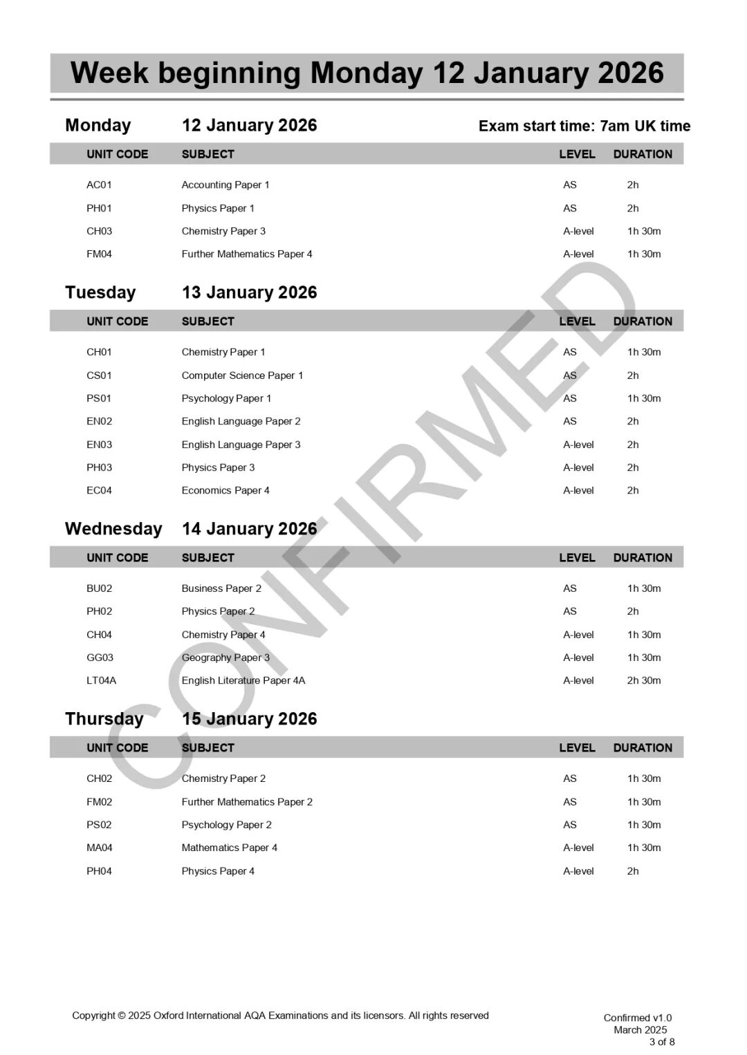 CIE刚刚公布！2026年1月9日发放秋季A-level大考成绩！三大国际考局出分时间汇总来了！