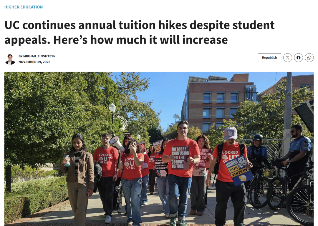 加州大学官宣本科学费最高上涨5%,国际生一年就读成本已超8.5万美元! 加州大学官宣本科学费最高上涨5%,国际生一年就读成本已超8.5万美元!