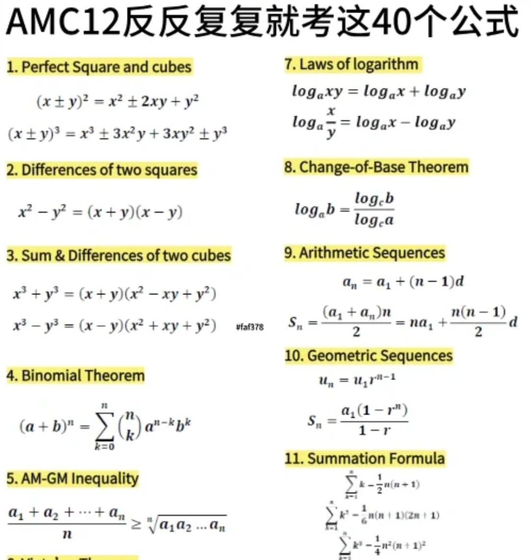 【干货收藏】AMC12数学竞赛代数/几何/数论/组合，各模块答题技巧汇总~