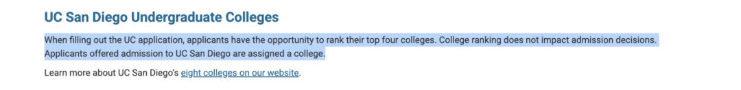 UCSD更新学院选择制度