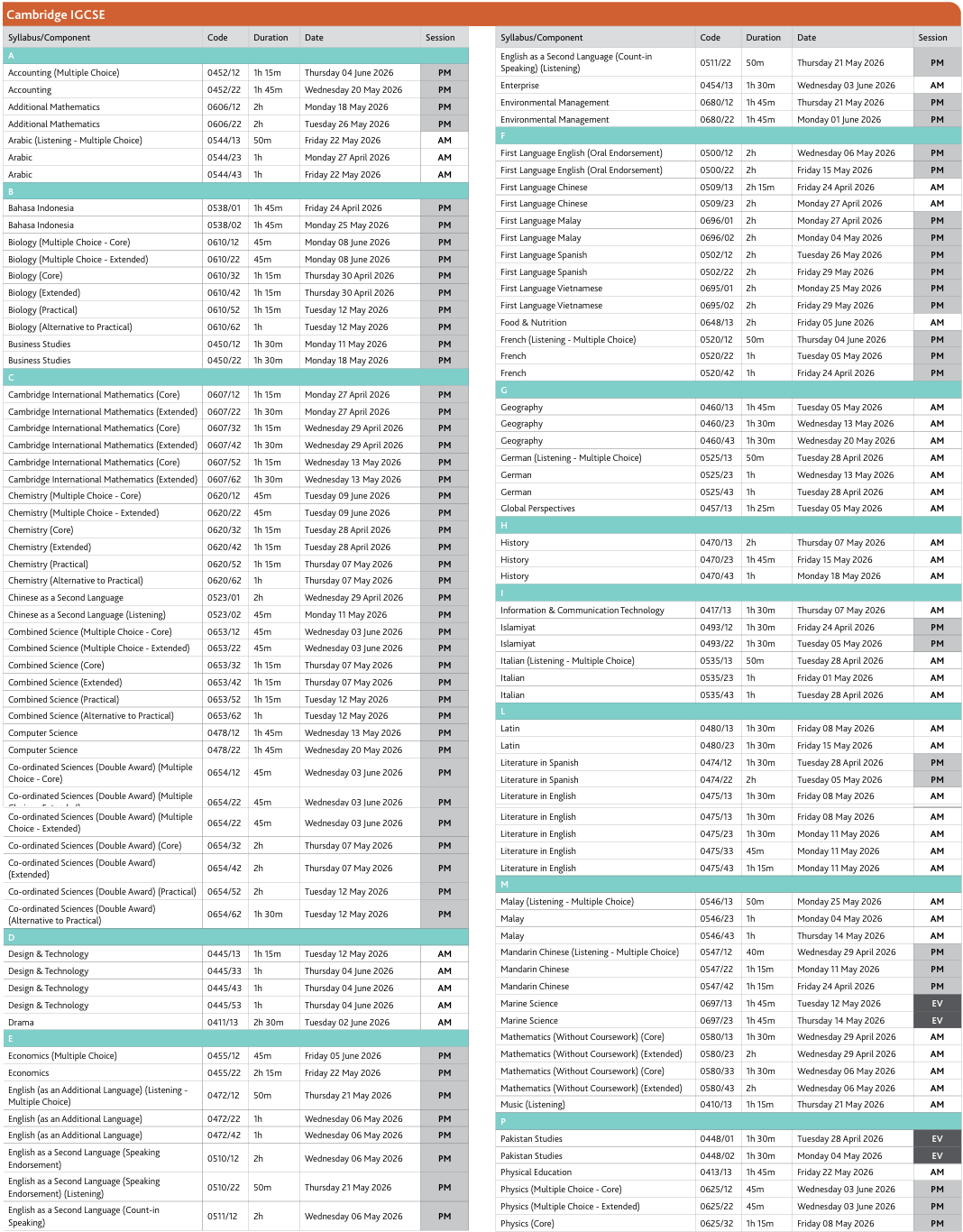 2026年A-Level夏季大考时间表出炉！时间均提前冲A*选哪个考试局？