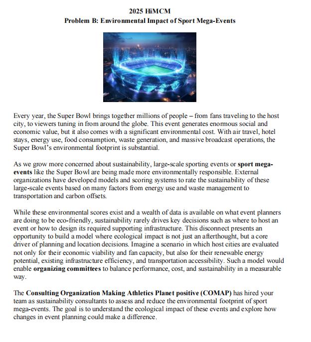 2025年HIMCM美国中学数学建模竞赛已放题!O奖导师带来独家破题分析! 2025年HIMCM美国中学数学建模竞赛已放题!O奖导师带来独家破题分析!