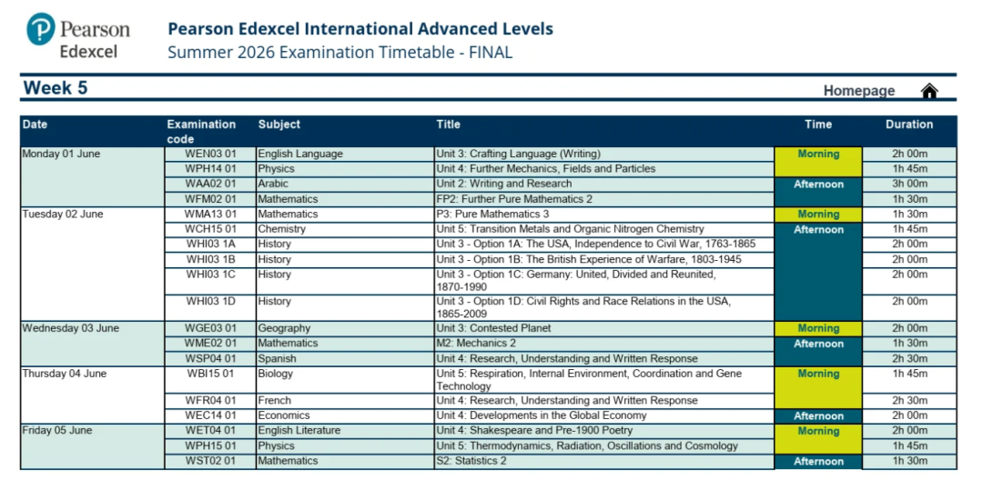 2026ALevel/IG夏季大考时间官宣，提前至4月开考！