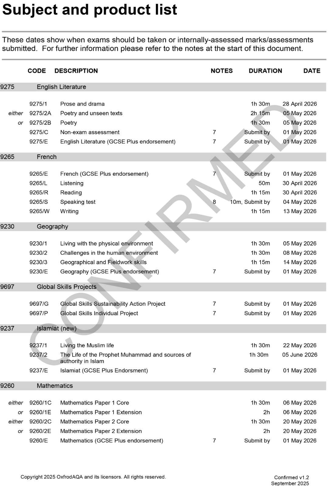 更新！2025年夏季IG&Alevel大考时间表全部出来了！