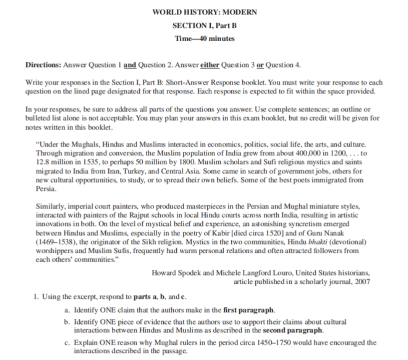 AP世界史各章节重点 AP世界史各章节重点