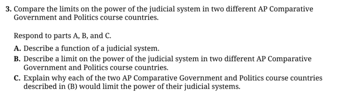 AP比较政府与政治各章节重点