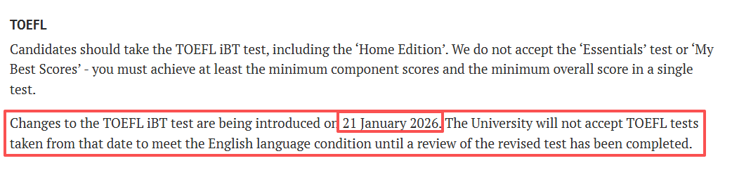 牛剑都拒绝接受新托福了? 牛剑都拒绝接受新托福了?