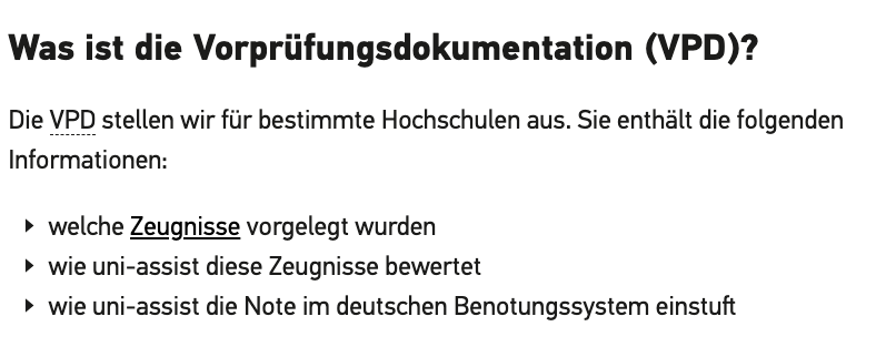 计划申请德国世界百强大学？VPD成为最新必要材料！