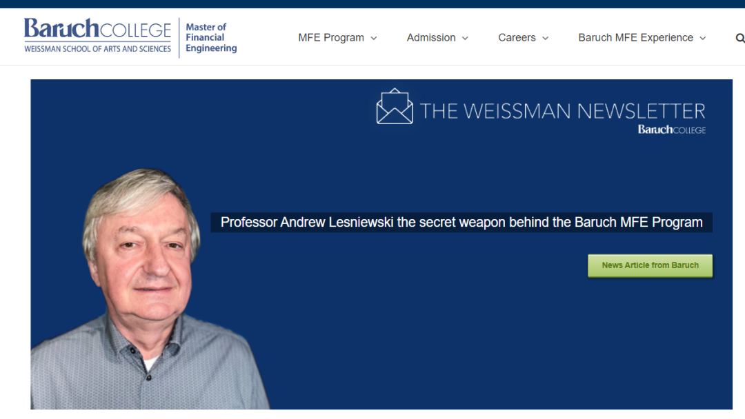 2026QuantNet金融工程排名出炉！巴鲁克金工重回榜首！