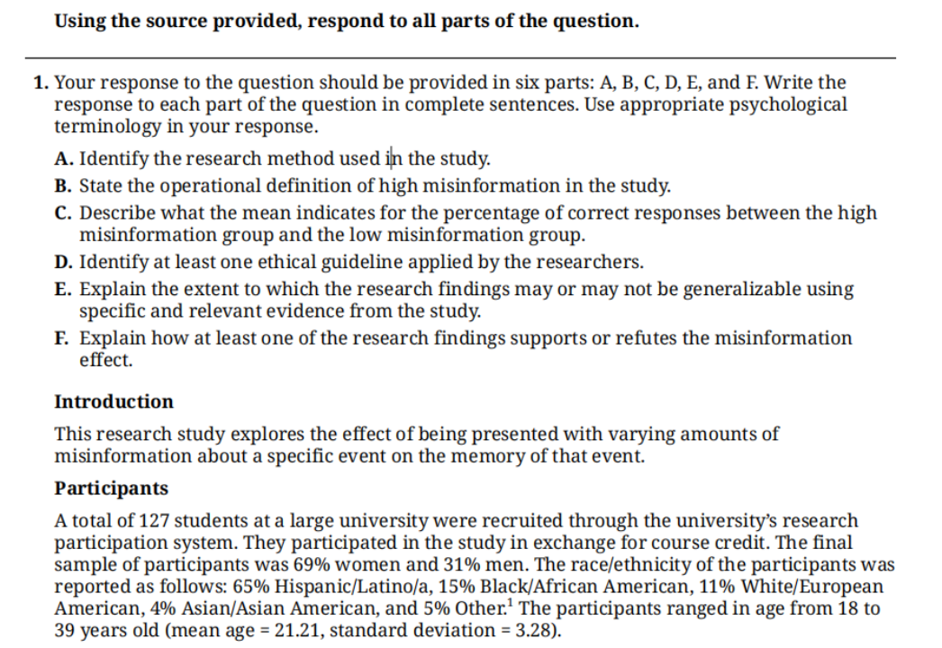AP心理学各章节重点