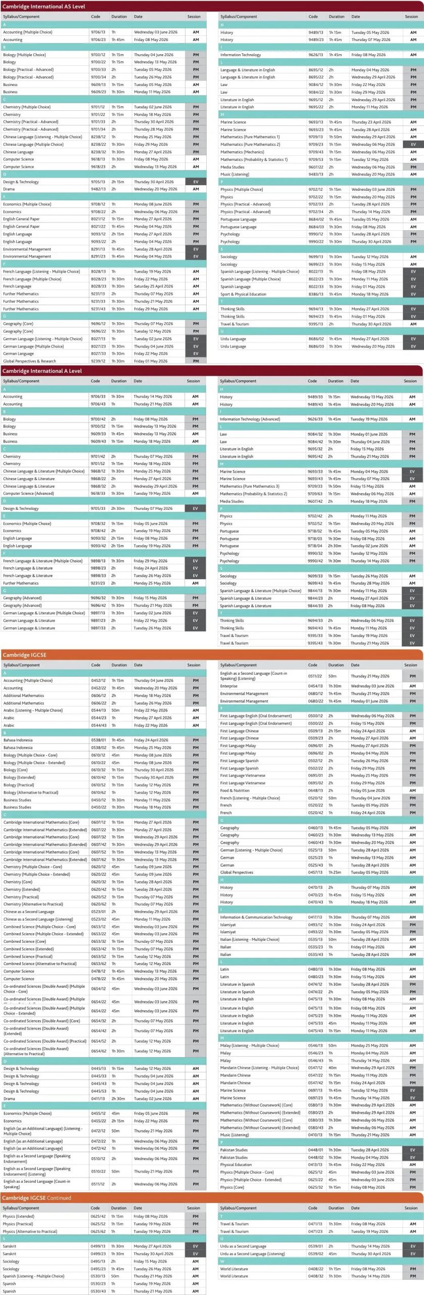 A-Level三大考试局公布2026大考时间，冲A*该选谁？