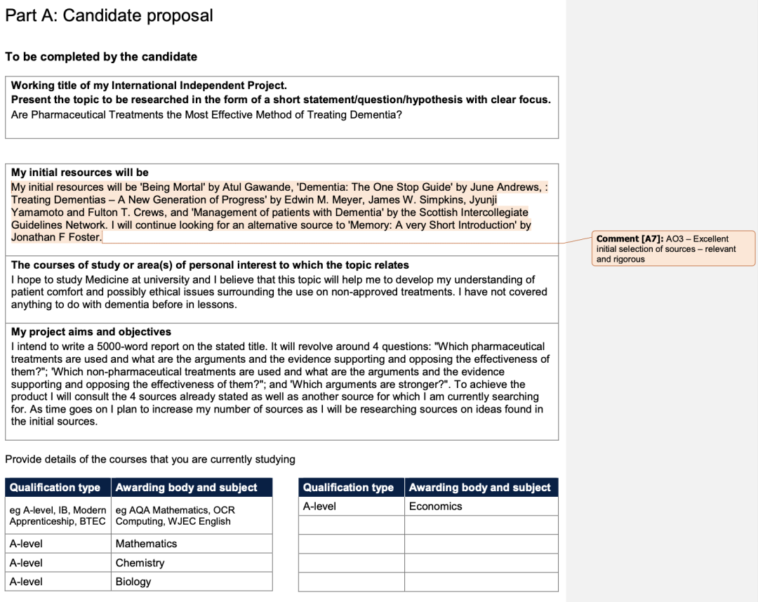 EPQ Production log系列二：揭秘Candidate proposal的黄金写作法则