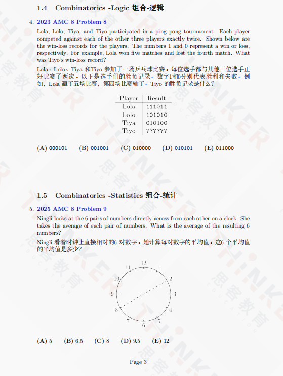 AMC8竞赛代数/几何/数论/组合考点预测,附考前精准练习题库免费领~ AMC8竞赛代数/几何/数论/组合考点预测,附考前精准练习题库免费领~