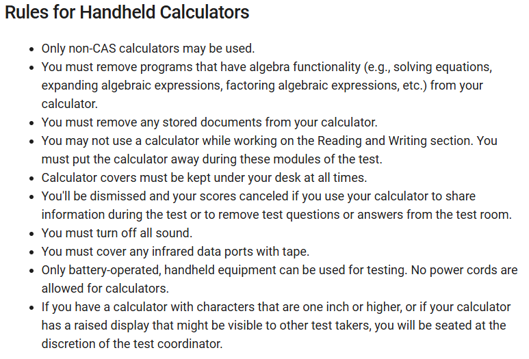 SAT考前必读:计算器合规清单+使用全指南,看完这篇就安心赴考!(附可用/禁用计算题详细名单和使用方法教程 SAT考前必读:计算器合规清单+使用全指南,看完这篇就安心赴考!(附可用/禁用计算题详细名单和使用方法教程