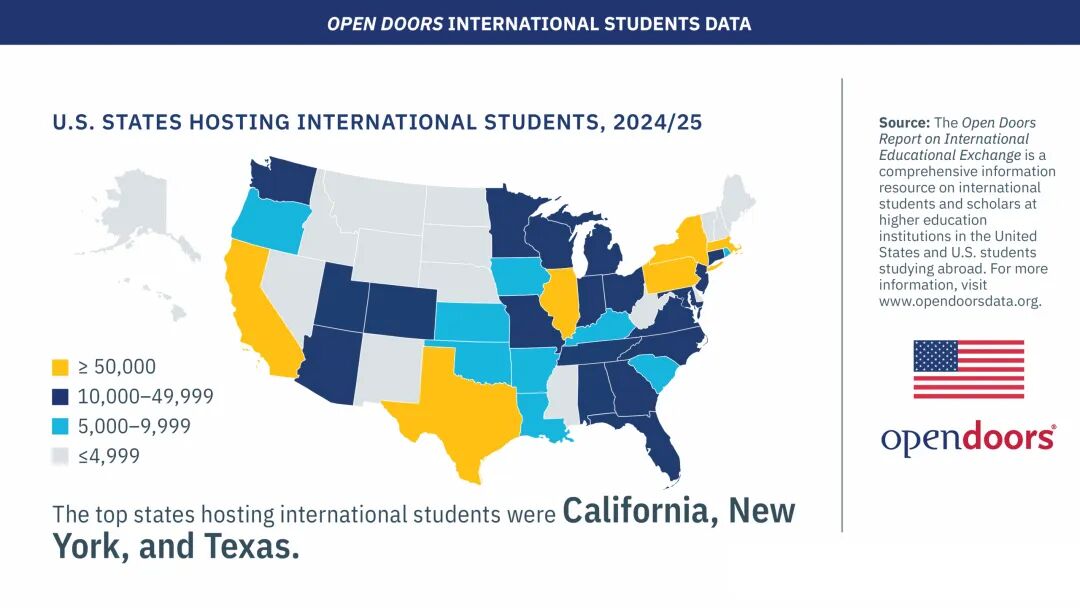 2025年美国门户开放报告发布，中国赴美留学生数量继续下降