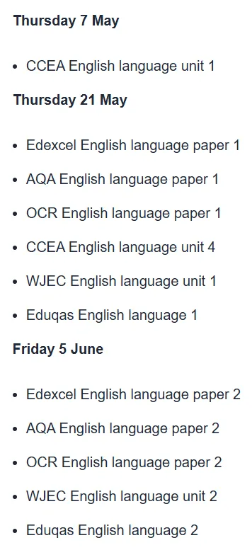 2026英国GCSE夏季大考时间公布！