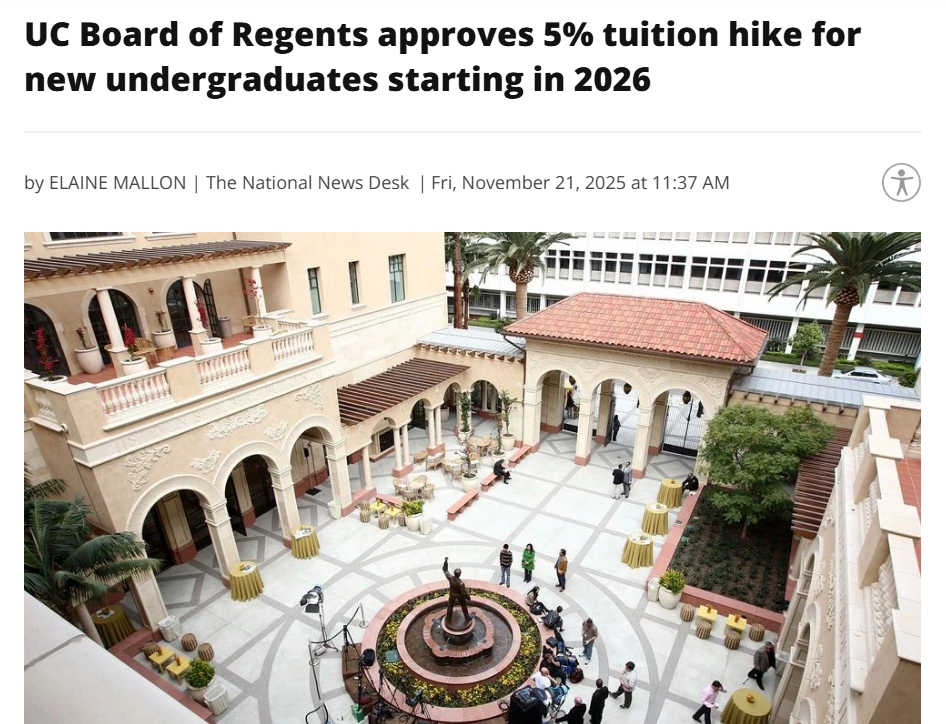 又涨了！加州大学学费上涨5%国际生总成本逼近9万美元！