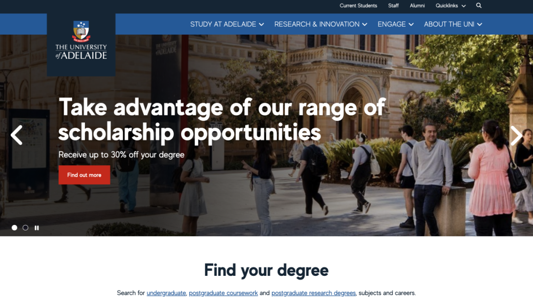 阿德莱德大学：澳大利亚第三古老的大学