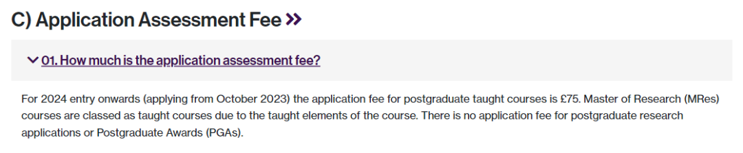 QS前百不收留学生申请费的几个大学专业