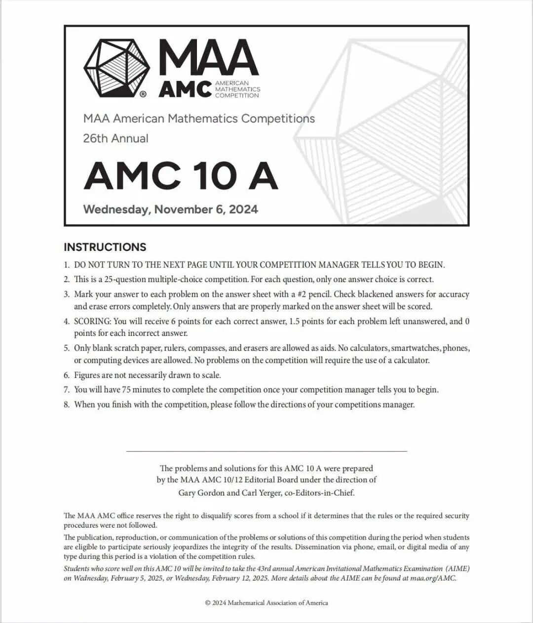 2025年AMC10/12成绩查询时间/查分通道/分数线,附2025年AMC10/12真题解析~ 2025年AMC10/12成绩查询时间/查分通道/分数线,附2025年AMC10/12真题解析~