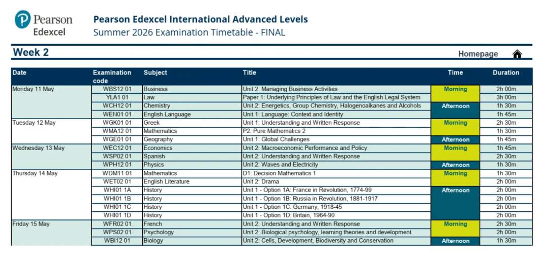 2026ALevel/IG夏季大考时间官宣，提前至4月开考！