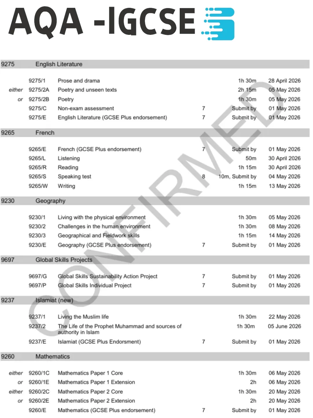 2026ALevel/IG夏季大考时间官宣，提前至4月开考！